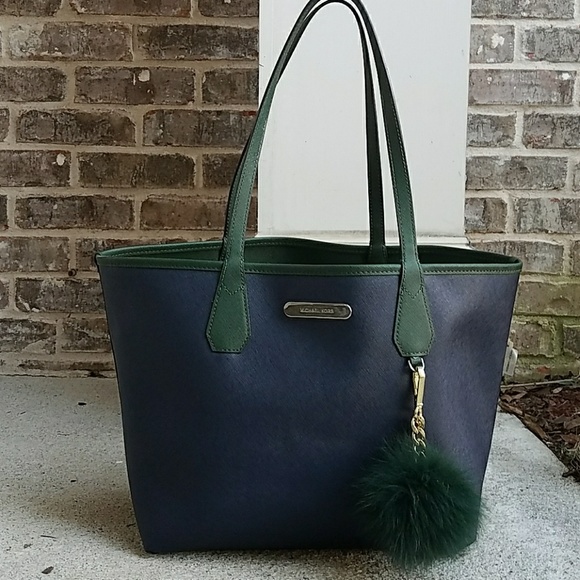 Michael Kors Handbags - Michael Kors Reversible Navy and Moss Tote